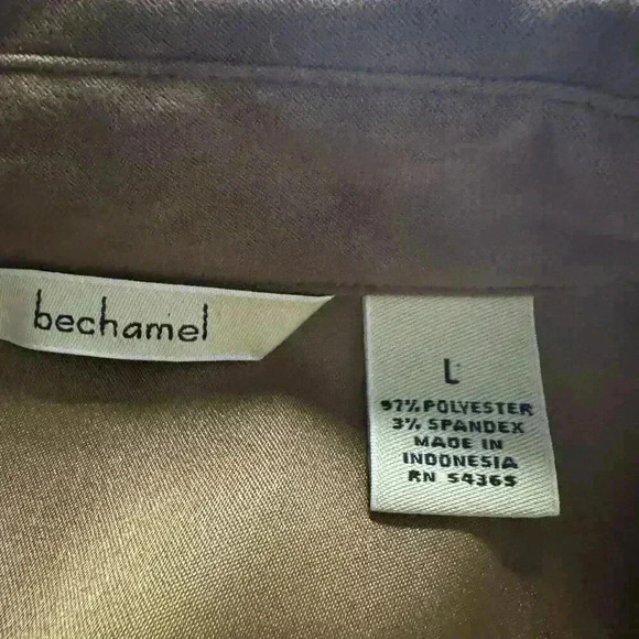 Bechamel Women’s Large Brown Suede Like Western Long Sleeve Button Up Top - Picture 8 of 10